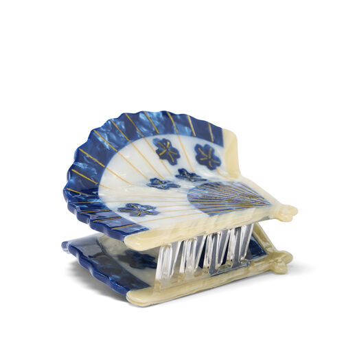 Blue hand fan hair claw